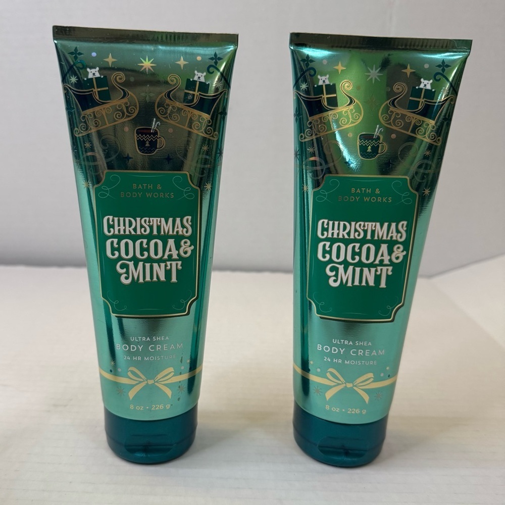 BATH & BODY WORKS Christmas Cocoa & Mint 24 HOUR MOISTURE BODY CREAM 8OZ